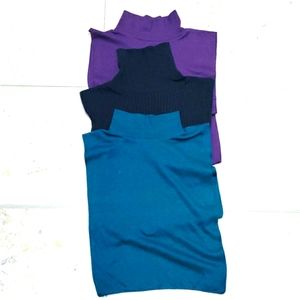Faux women's turtlenecks. Cotton, Polyester and Spandex. Made in USA